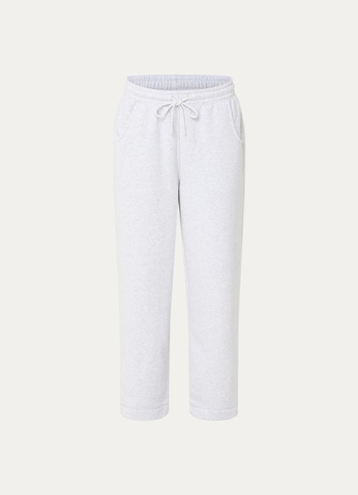 American Vintage Beptowngris high waist loose fit joggingbroek met steekzakken - voorkant 2 grijsmele