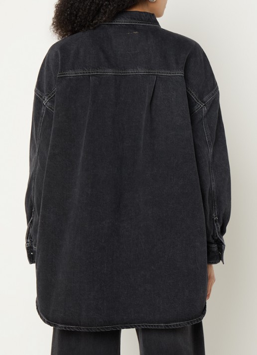 American Vintage Chemise blouse van denim met borstzakken - achterkant 2 zwart