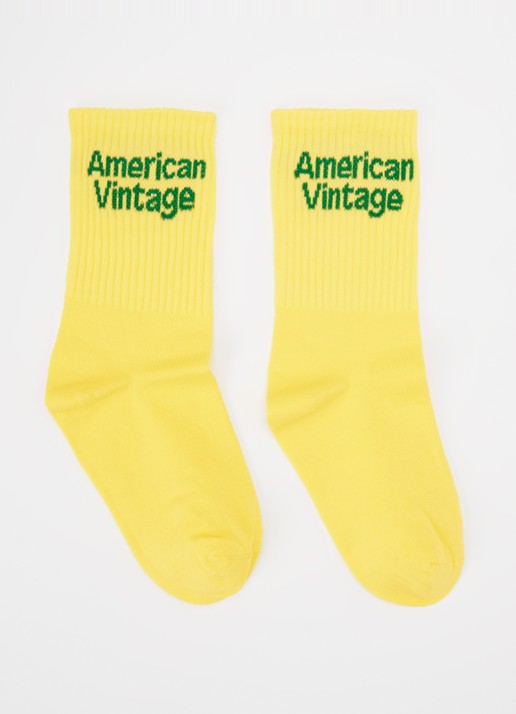 American Vintage Clypsun sokken in katoenblend met logo - voorkant geel
