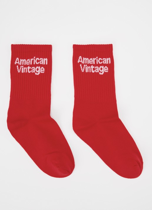 American Vintage Clypsun sokken in katoenblend met logo - voorkant rood