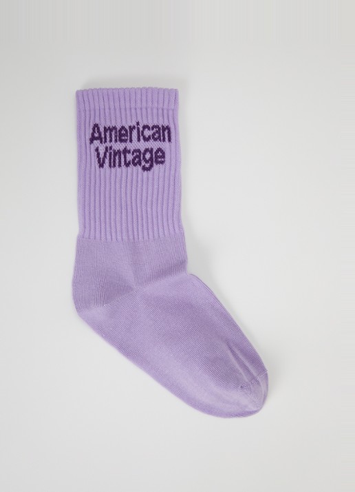American Vintage Clypsun sokken in katoenblend met logo - voorkant blauw