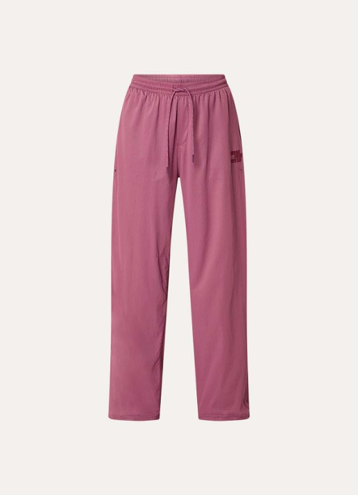 American Vintage Dyffow high waist sport broek met logo en ritszakken - voorkant 2 roze
