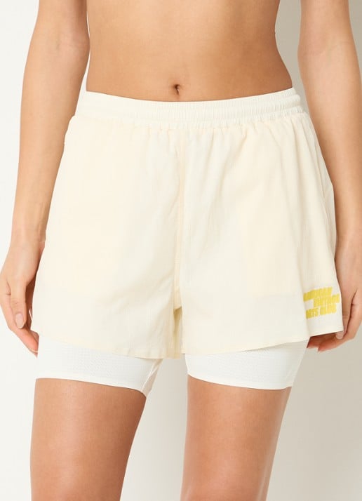 American Vintage Dyffow mid waist straight fit korte sportbroek met logo