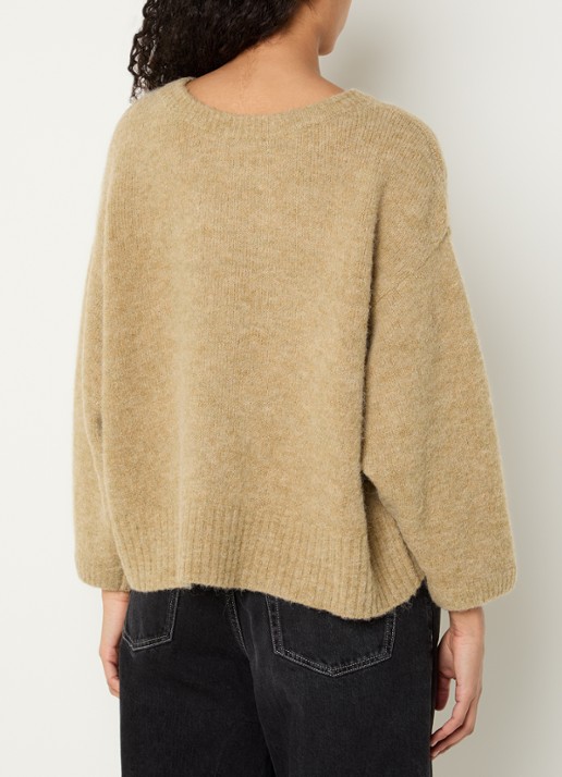 American Vintage East fijngebreide trui in alpaca wolblend - achterkant 4 beige