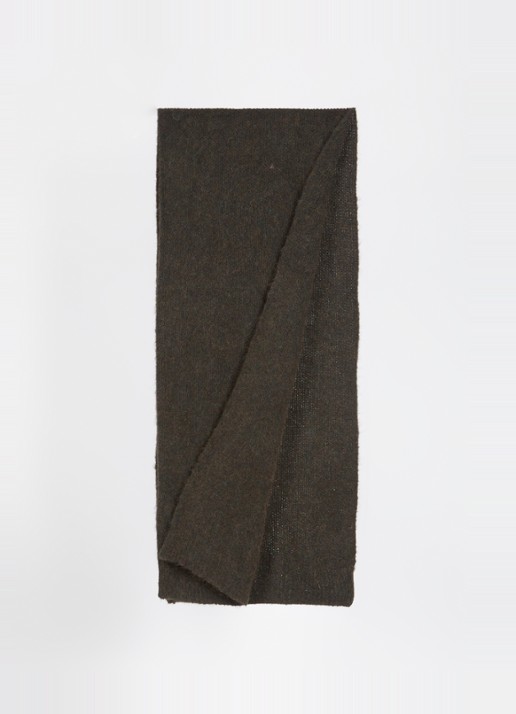 American Vintage East sjaal in alpaca wolblend 180 x 42 cm - detail 2 bronsgroen