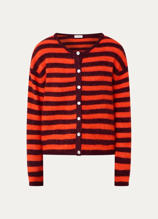 American Vintage Fijngebreid vest in alpaca wolblend - voorkant rood