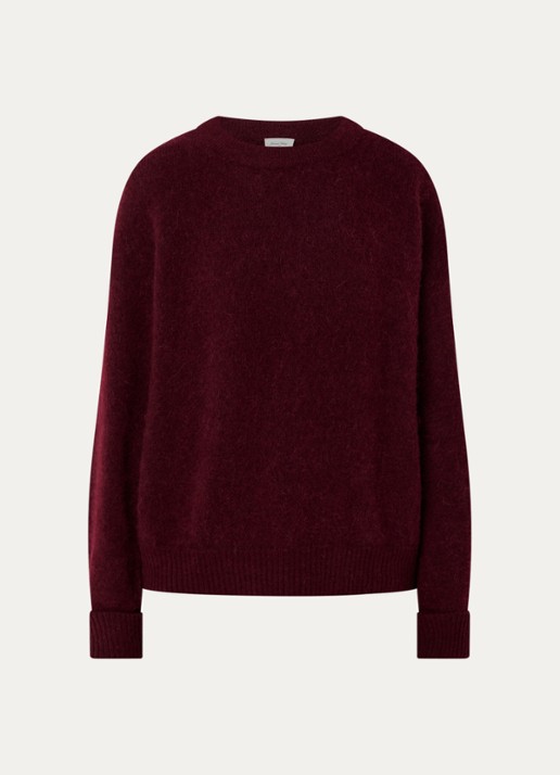 American Vintage Fijngebreide pullover in wolblend - voorkant 2 bordeauxrood