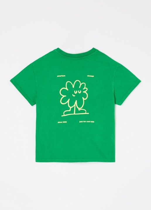 American Vintage Fiz Valley T-shirt met logoprint - detail 3 groen
