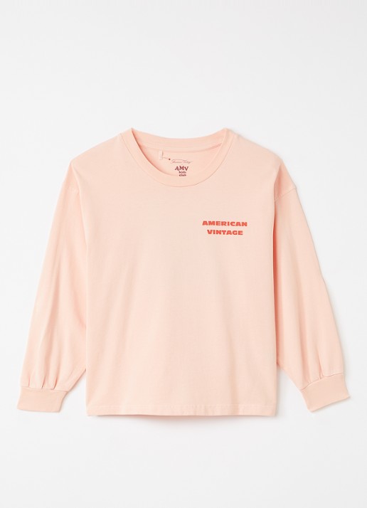 American Vintage Fizvaley longsleeve met logo- en backprint