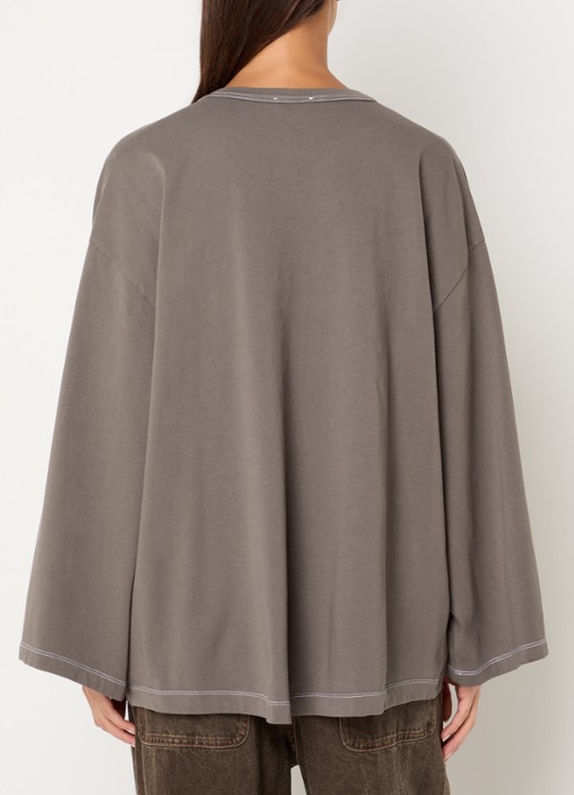 American Vintage Fizvalley long sleeve met ronde hals - achterkant 2 lichtbruin