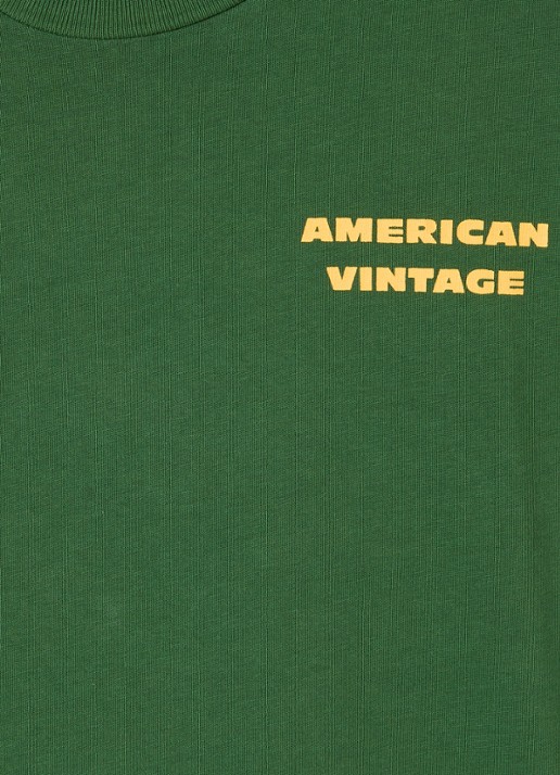 American Vintage Fizvalley longsleeve met logo- en backprint - detail groen