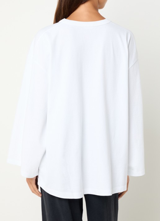 American Vintage Fizvalley oversized longsleeve met ronde hals - achterkant 4 wit