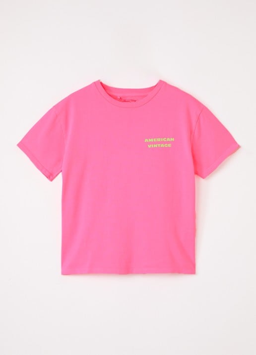 American Vintage Fizvalley T-shirt met logo- en backprint