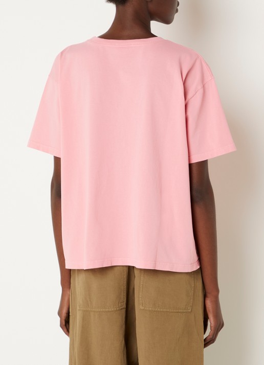 American Vintage Fizvalley T-shirt met ronde hals - achterkant 4 roze