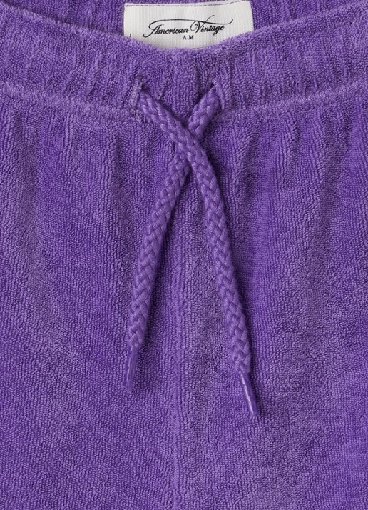 American Vintage Fluxow loose fit korte broek van badstof - detail 3 paars
