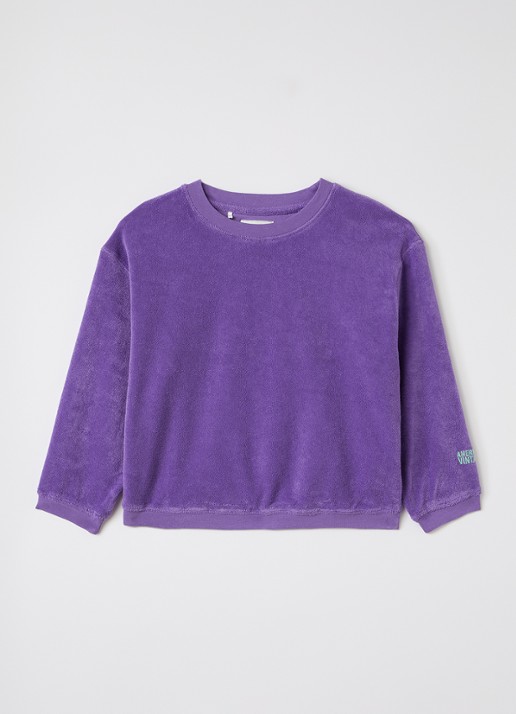 American Vintage Foxow sweater van badstof - voorkant paars