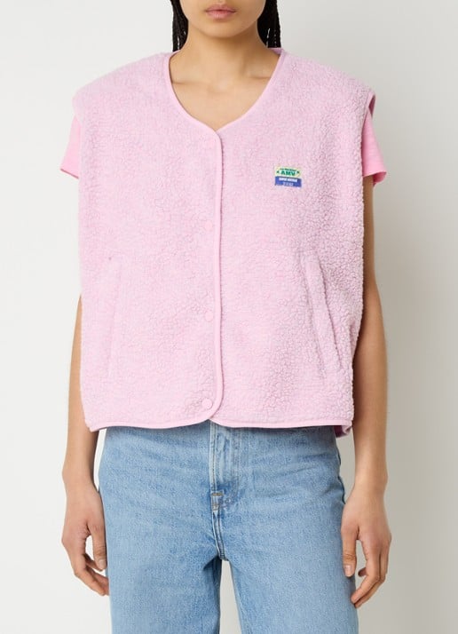 American Vintage Gilet van teddy met ritszakken