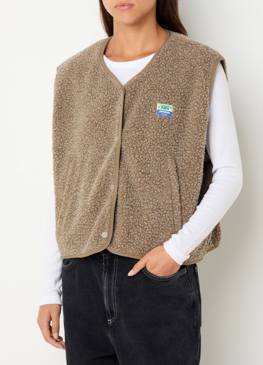 American Vintage Hoktown gilet met ritszakken - detail 4 lichtbruin