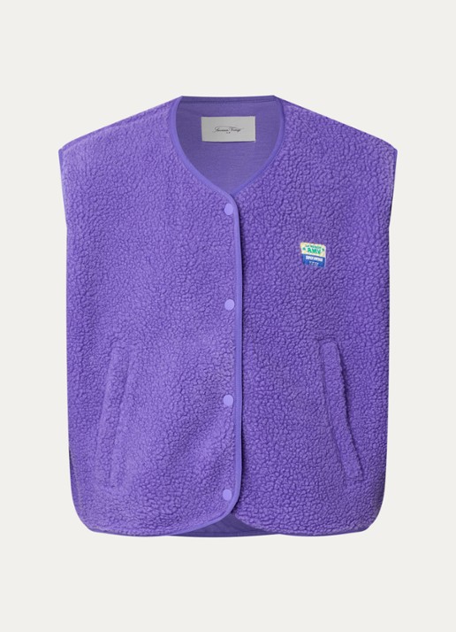 American Vintage Hoktown gilet met steekzakken - voorkant paars