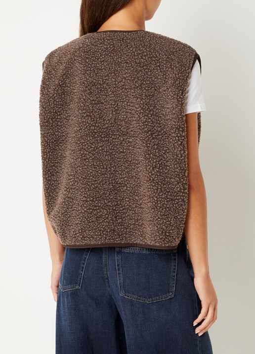 American Vintage Hoktown gilet van teddy met ritszakken - achterkant 4 bruin