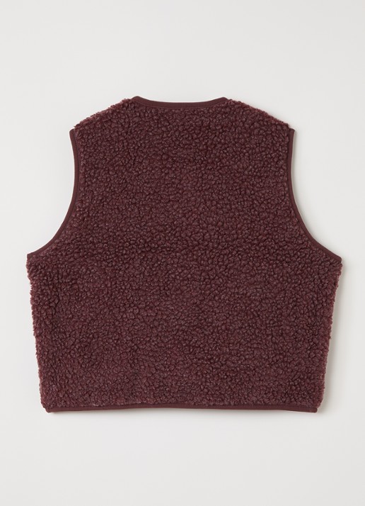 American Vintage Hoktown vest van teddy met logo - achterkant 3 bordeauxrood