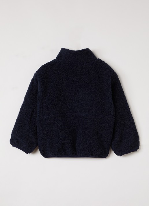 American Vintage Hoktown vest van teddy met logo - achterkant 3 donkerblauw