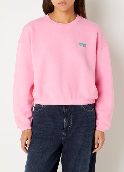 American Vintage Izubird sweater met logo - detail 3 roze