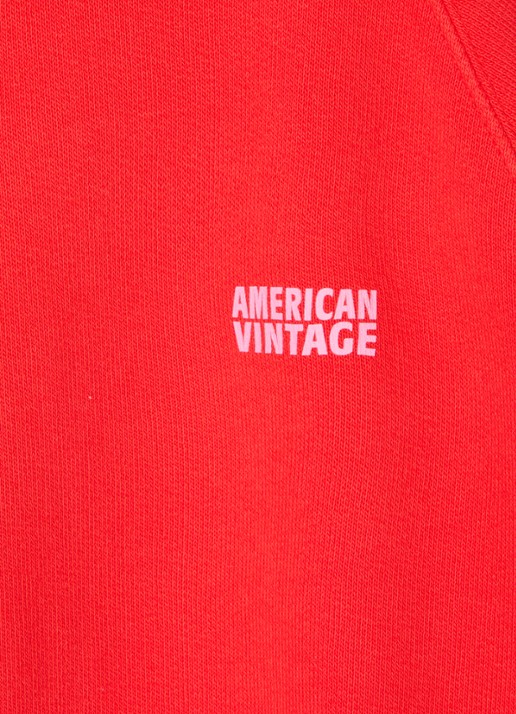 American Vintage Izubird sweater met logo - detail rood