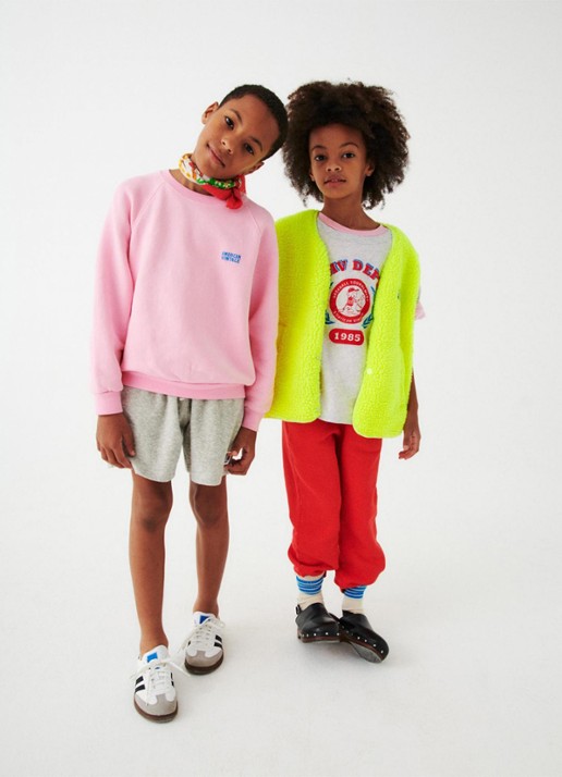 American Vintage Izubird sweater met logo - voorkant 2 roze