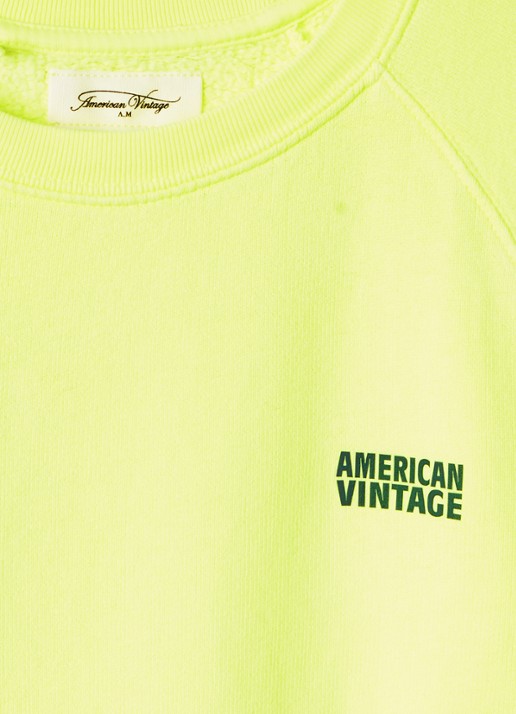 American Vintage Izubird sweater met logo - detail 3 neongeel