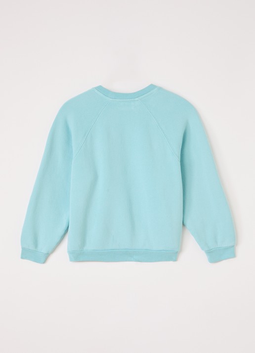 American Vintage Izubird sweater met logo - voorkant 2 lichtblauw