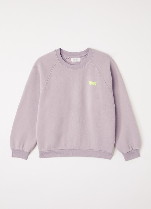 American Vintage Izubird sweater met logo - voorkant 2 oudroze