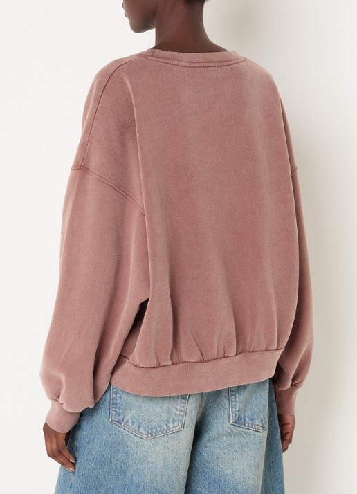 American Vintage Jitbaynoyer sweater met logo  - achterkant 2 bruin