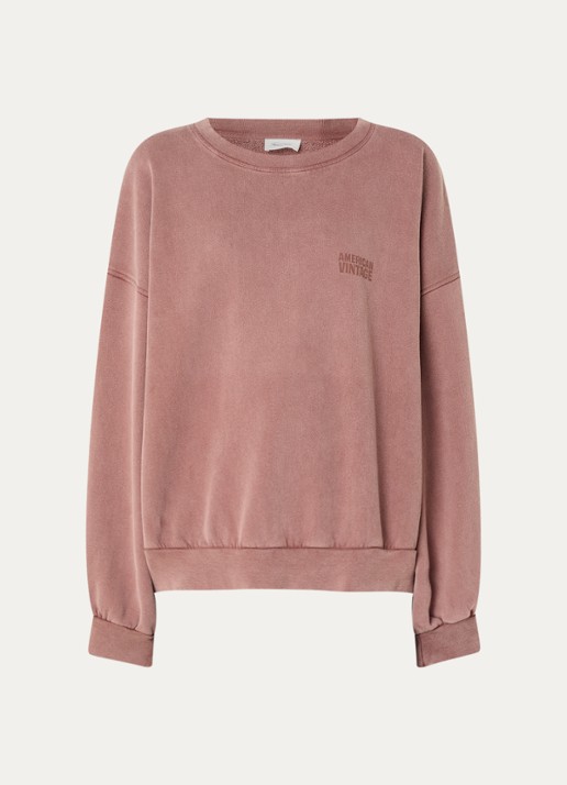 American Vintage Jitbaynoyer sweater met logo  - voorkant 3 bruin