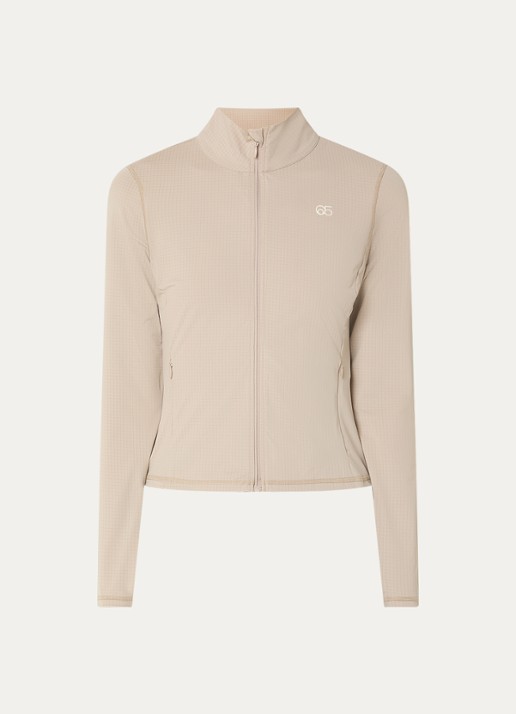 American Vintage Jizzo sweatvest met ritszakken - voorkant 2 beige