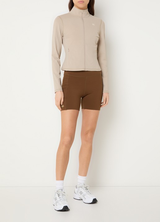 American Vintage Jizzo sweatvest met ritszakken - voorkant 3 beige