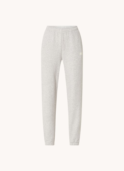 American Vintage Kodytown high waist tapered fit joggingbroek van  katoen - voorkant 2 grijsmele