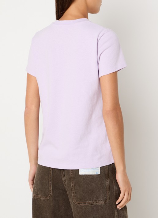 American Vintage Lilas T-shirt met logo - achterkant 3 lila