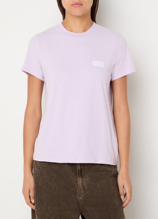 American Vintage Lilas T-shirt met logo