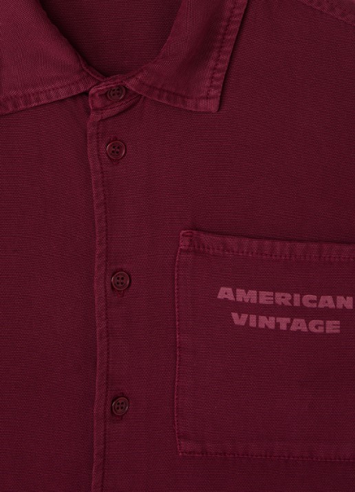 American Vintage Lykaz blouse met logo - detail bordeauxrood