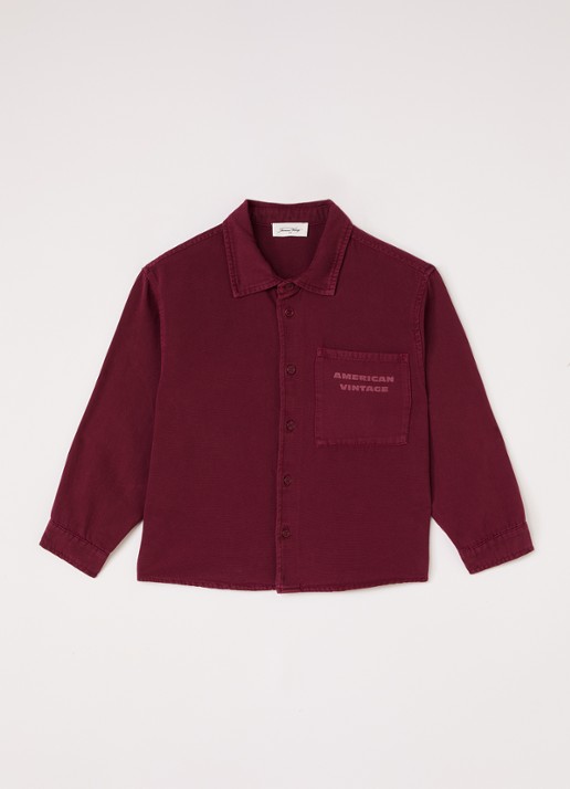 American Vintage Lykaz blouse met logo - voorkant 2 bordeauxrood