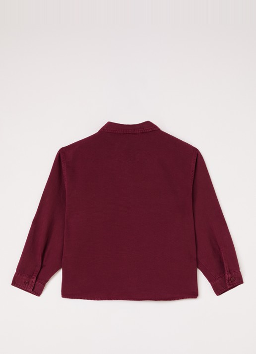 American Vintage Lykaz blouse met logo - voorkant 3 bordeauxrood