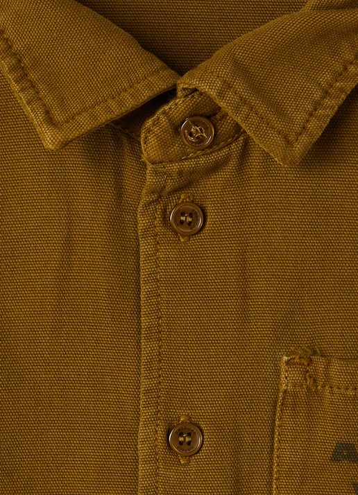 American Vintage Lykaz overhemd met logo - detail mosgroen