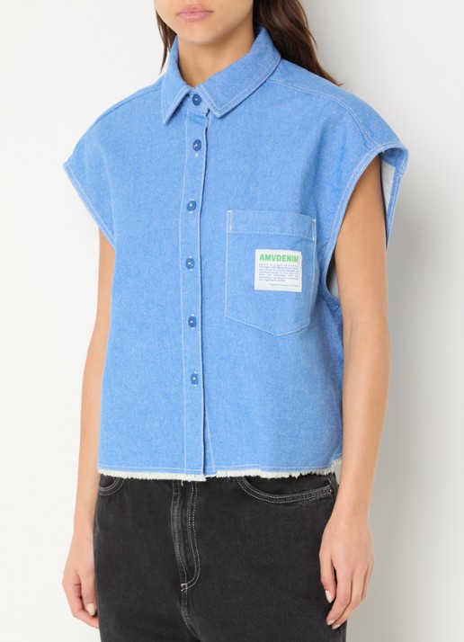 American Vintage Mouwloze blouse van denim