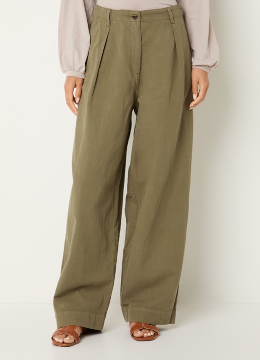 American Vintage Namaz high waist wide fit chino met steekzakken