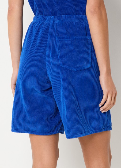 American Vintage Padow korte broek van corduroy - achterkant 2 kobaltblauw
