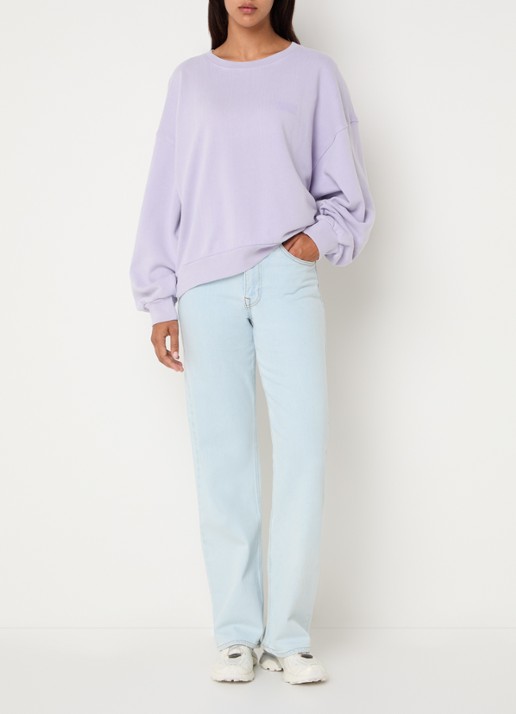 American Vintage Parme sweater met logo - voorkant 2 paars