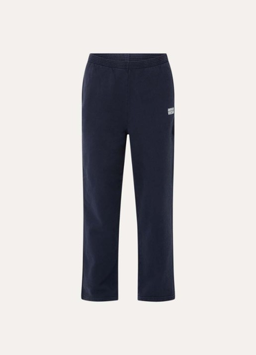 American Vintage Plizzy straight fit joggingbroek met logo  - voorkant donkerblauw