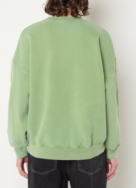 American Vintage Plizzy sweater met logo  - achterkant groen