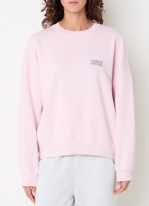 American Vintage Plizzy sweater met logo